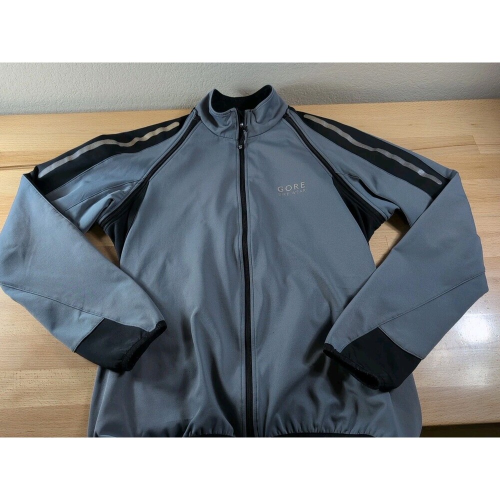 Gore Bike Wear Windstopper Soft Shell Gray Convertible Jacket Men Medium Cycling